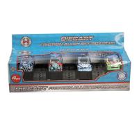 Diecast Monster Truck Set, 4 Piece Friction-Powered Off-Road Vehicles with Alloy Construction, Graffiti Design