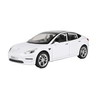 Diecast1:24 For Scal Tesla Model 3 Alloy Model Metal Toy Car Model Simulation Sound And Light Collection Ornaments Gift Simulation Vehicle Playset(White)