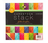 Diecuts With A View 12 x 12-inch Glitter Cardstock Stack, Pack of 30, Multi-Colour