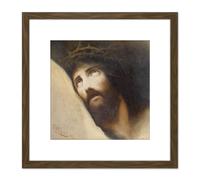 Diefenbach Father Forgive Them Christ Painting 8X8 Inch Square Wooden Framed Wall Art Print Picture with Mount Artery8 Brown One Size