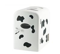 DieffematicBX Mini Fridge Household Small Refrigerator, Cow Cold Storage, Office Dormitory Dual-use 4L Portable Refrigerator