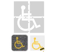 Diegimr Handicap Stencil for Parking Lot, ADA Handicap Icon, Large Reusable, Premium PET Material