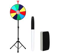Diegimr Spinning Prize Wheel, 16 Inch Tabletop Spinner 10 Slots Tabletop Prize Wheel Spinner with Stand Dry Erase Marker Erasers Roulette Wheel for Trade Shows Holiday Activities Carnival Spin Game