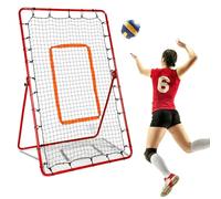 Diegimr Volleyball Rebounder Net, 6x3.6ft Adjustable Football Bounce Back Net with L-Shaped Bracket & U-shaped Stakes Batting Training Rebound Equipment for Lacrosse Baseball Soccer Practice (Red)