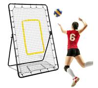 Diegimr Volleyball Rebounder Net, 7x4ft Adjustable Football Bounce Back Net with L-Shaped Bracket & U-shaped Stakes Batting Training Rebound Equipment for Lacrosse Baseball Soccer Practice