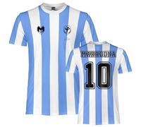 Diego Armando Maradona Official Replica Football Jersey Argentina for Boys and Adults, Baby Blue and White, 8 Years