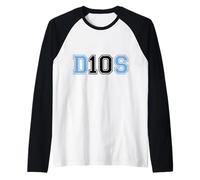 Diego D10S Dios Futbol Football Soccer Legend Number 10 Raglan Baseball Tee