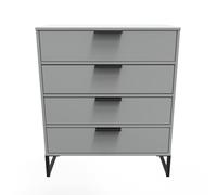 Ready Assembled 2 U Madrid 4 Drawer Chest (Ready Assembled) in Dark Grey Ready Assembled 2 U Dark Grey