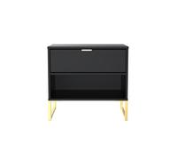 Ready Assembled 2 U Madrid 1 Drawer 1 Open Bedside (Ready Assembled) in Black Ready Assembled 2 U Black