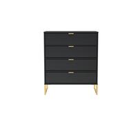 Ready Assembled 2 U Madrid 4 Drawer Chest (Ready Assembled) in Black Ready Assembled 2 U Black