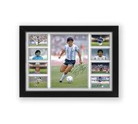 Diego Maradona Argentine Football Legend Poster Print - Limited Edition Autograph Fan Gift - Collectible Memorabilia Merchandise (Framed A3 (30x40cm))