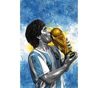 Diego Maradona Poster Football Socker Wall Art Picture A4