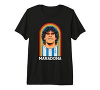 Diego Maradona Retro Eighties Rainbow La Mano de Dios Premium T-Shirt