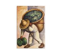 Diego Rivera Artistic Work (El Vendedor De Coles) Poster Modern Canvas Wall Art Printed Pictures Aesthetic Home Decoration for Bedroom 24x36inch(60x90cm)