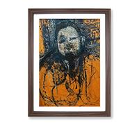 Diego Rivera By Amedeo Modigliani Classic Painting Framed Print | A2 Walnut Framed Wall Art | Ready to Hang | Classic Historical Picture | Living Room Bedroom Lounge Office