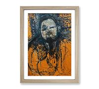 Diego Rivera By Amedeo Modigliani Classic Painting Framed Print | A4 Oak Framed Wall Art | Ready to Hang | Classic Historical Picture | Living Room Bedroom Lounge Office