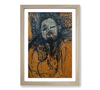 Diego Rivera by Amedeo Modigliani Framed Print | A2 Oak Framed Wall Art | Ready to Hang | Modern Nature Picture | Living Room Bedroom Lounge Office