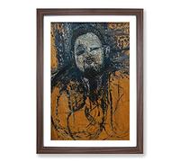 Diego Rivera by Amedeo Modigliani Framed Print | A2 Walnut Framed Wall Art | Ready to Hang | Modern Nature Picture | Living Room Bedroom Lounge Office