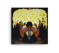 Diego Rivera El Vendola De Flores Wall Art Prints Paintings Picture Print Wall Art Painting Canvas Artworks Gift Idea Room Aesthetic Unframe-style 16x16inch(40x40cm)