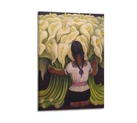 Diego Rivera Painter's Work《Peddler Girl with Lilies》Posters Picture Print Wall Art Canvas Artworks Room Aesthetic 20x30inch(50x75cm)