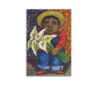 Diego Rivera Poster Work《Boy with Calla Lilies》 Wall Art Painting Canvas Living Room Prints Bedroom Decor Artworks 08x12inch(20x30cm)