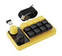 DIEKE 12 Key Mechanical Macros Pad With RGBs Illuminations Twin Rotarys Knobs For Gaming And Productivity Programmable Macros Pad