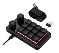 DIEKE 12 Key Mechanical Macros Pad With RGBs Illuminations Twin Rotarys Knobs For Gaming And Productivity Programmable Macros Pad