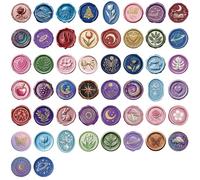 DIEKE 2. Colorful Wax Seal Stickers for Tablets 50pcs PET Film Decals Scratch-Resistant Easy Craft Decorations Pad Stickers Noresidue
