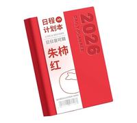 DIEKE 2026 Daily Planner Two Day Per Page Softcover Leather Academic Planner From with Ribbon Bookmarks for Daily Planning