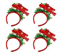 DIEKE 4Pcs Christmas Letter Headbands Set Christmas Themed Letters Headbands For Girl Festival Hair Hoop Collection Holiday Headpieces