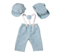 DIEKE Classical Newborn Boy Photo Costume Gentleman Romper With Hat Elegant Newborn Boy Picture Outfit For Memorable Pictures Cowboy Hat