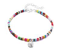 DIEKE Elastic Colorful Beaded Stretch Anklets Handmade Beach Beaded Ankle Adjustable Bracelets Fashion Foot Jewelry