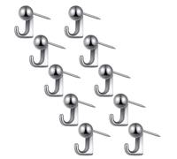 DIEKE Pack of 10 Zincs Alloy Wall Hook for Soft Corkboard Rustproof Push Pins Hangers Space Saving Home Office Decoration Decorative Round Head Wall Hook
