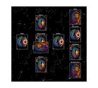 DIEKE Square Shape Pendulums Divinations Mat Altars Tablecloth Board Game Card Pad Runes Table Cloth Mysterious Board Game Mat Tarot Deck Spread Tablecloth