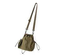 DIEKE Stylish Pleated Drawstring Bucket Bag Nylon Shoulder Purse Crossbody Bags For Shopping And Travel For Women Adjustable Strap Bag