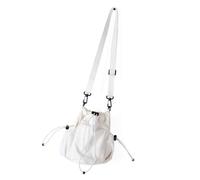 DIEKE Stylish Pleated Drawstring Bucket Bag Nylon Shoulder Purse Crossbody Bags For Shopping And Travel For Women Adjustable Strap Bag