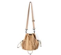 DIEKE Stylish Pleated Drawstring Bucket Bag Nylon Shoulder Purse Crossbody Bags For Shopping And Travel For Women Adjustable Strap Bag
