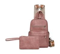 DIEKE Stylish Shoulder Bag For Women PU Leather Chest Bag With Adjustable Strap School Backpack For Work And Social Event PU Leather School