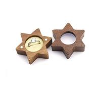 DIEKE Wood Bearer Box Wedding Engagement Holder Box Jewelry Box Favor 6 Pointed Star Walnut Jewelry Box