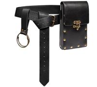 DIELIANHUA Halloween Necromancer Suit, Medieval Belt, Medieval Belt with Belt Bag, Medieval Clothing Accessories, Medieval Accessories for Cosplay, Masquerade, Halloween