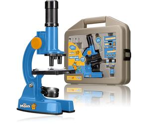 DieMaus Microscope Set with Case, 3 Levels, 100 x 1200 x LED Mirrors, Children from 8 Years, Accessories