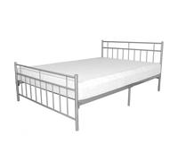 dieppe metal small double bed in silver