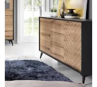 dieppe wooden sideboard 2 doors 3 drawers in evoke oak