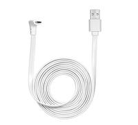 DIERI 2M/6.6ft Charging Power Cable Fits for Arlo Pro, Arlo Pro 2, Arlo GO, Arlo Light Weatherproof Indoor/Outdoor Flat Cable Aluminium Alloy B Cable Charging/Power rd Without Plug, 1 Pack (White)