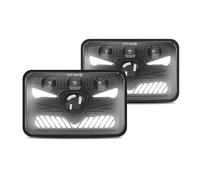 DIERI 4x6 LED Headlights 5inch Square LED Headlamp 1Pair with Daytime Running Lights Turn Signal Light High/Low Beam 4 Luminous Modes H4 Plug