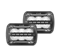 DIERI 7x6 LED Headlights 5x7 Square LED Headlamp 1Pair with Daytime Running Lights Turn Signal Light High/Low Beam 4 Luminous Modes H4 Plug
