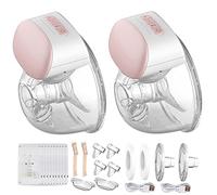 DIERI BB-P1 2 Pack Wearable Electric east Pump Hands Free Portable east Cup 8oz/240ml BPA-free 3 Modes 10 Suction Levels for eastfeeding with 24mm Flange + 2pcs a Adjtment Buckles + 10pcs