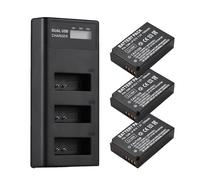 DIERI LP-E12 Battery Charger 3-Slot Charger with LED Indicators Micro USB & Type C Port + 3pcs LP-E12 Batteries 7.2V 1250mAh Compatible with Canon EOS M50/M50 Mark II/M/M2/M10/M100/M200/Rebel SL1/Powe