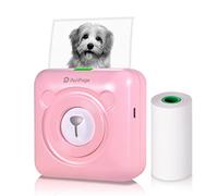 DIERI Mini Pocket All-in-One Thermal Printer Wireless BT Picture Photo Label Memo Receipt Paper Printer AR Photo Function with B Cable Support for Android iOS Smartphone Windows