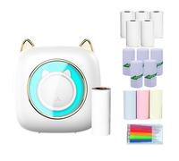 DIERI Mini Pocket Printer Portable Thermal Printer Machine Wireless BT Connection 203DPI for Picture Label DIY Handcraft List Meno Notes Journal Receipt Paper Sticker with 6 Roll Thermal Paper+3pcs